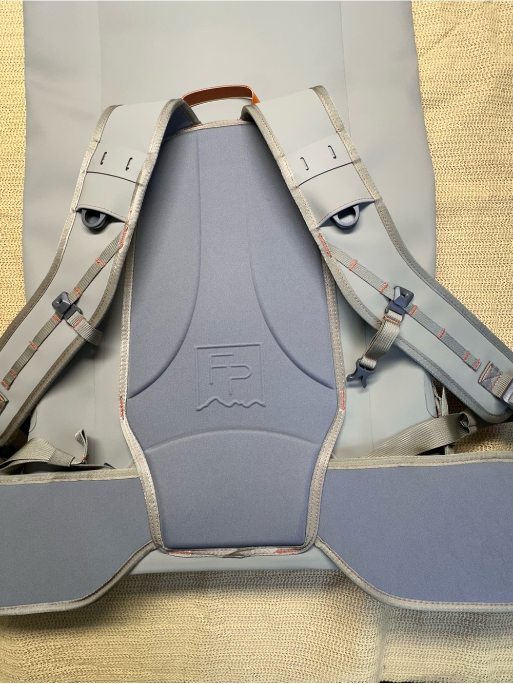 Fishpond Light Gray Roll-Top Backpack with Tan Strap Accents - Picture 5 of 9